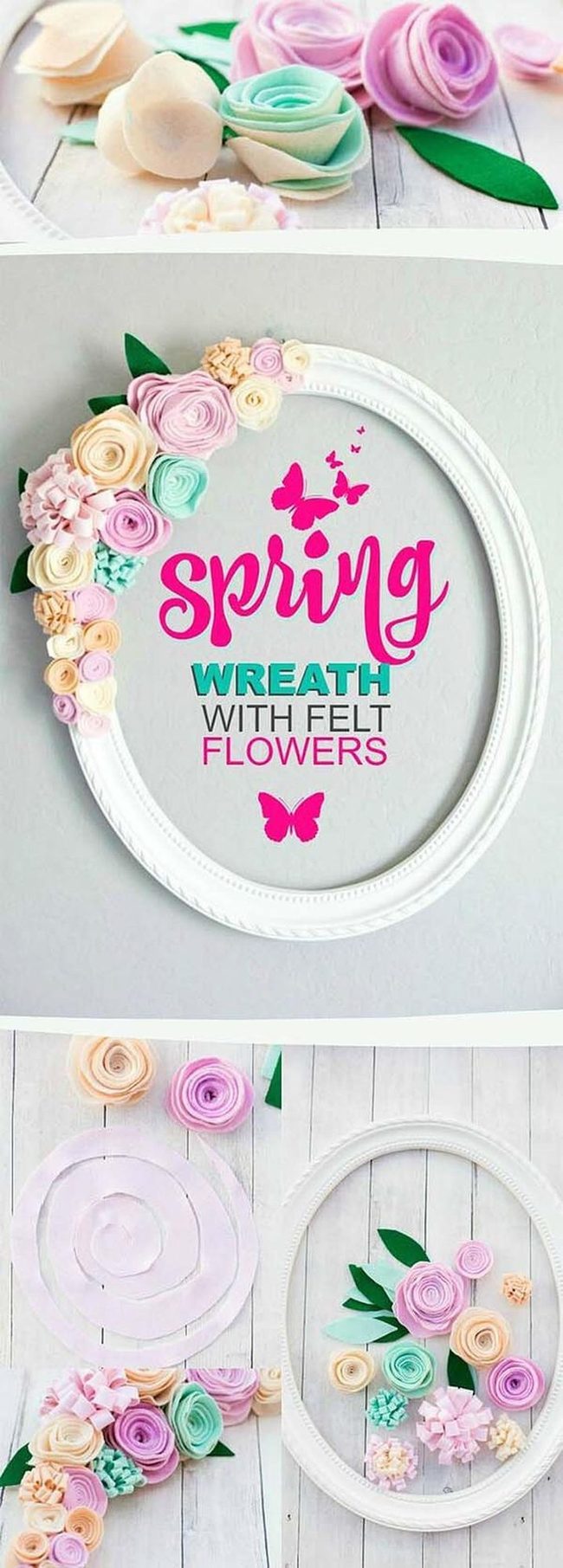 Pastel Felt Flower Wreath