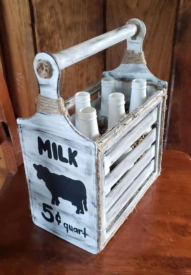 Wooden Cow Crate Storage