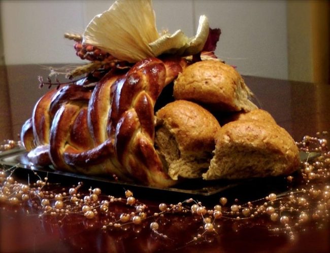 Golden Braided Loaf With Pearls