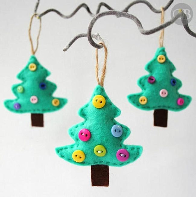 Felt Trees With Colorful Buttons