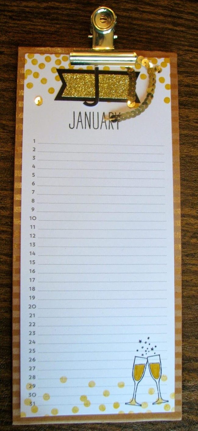 Gold-Accented Birthday Calendar Cards