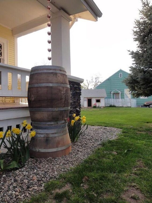 Wooden Barrel Garden Planter