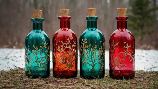 Festive Painted Glass Vessels