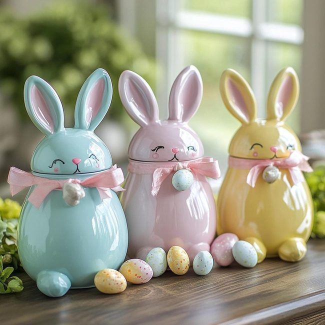White Felt Bunny Jar Craft