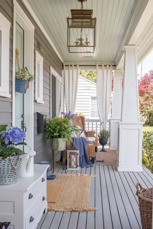 Golden Chandelier Meets Lavender Porch