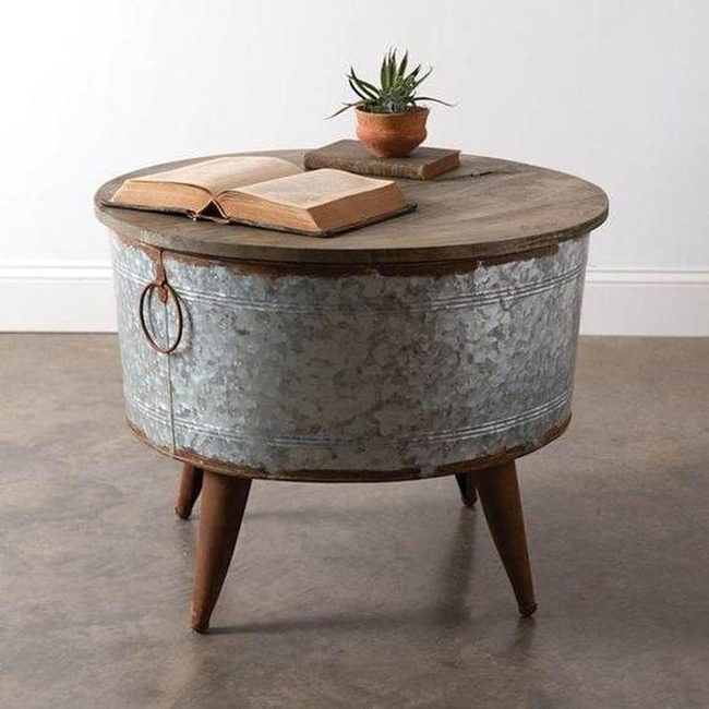Galvanized Metal Tub Table