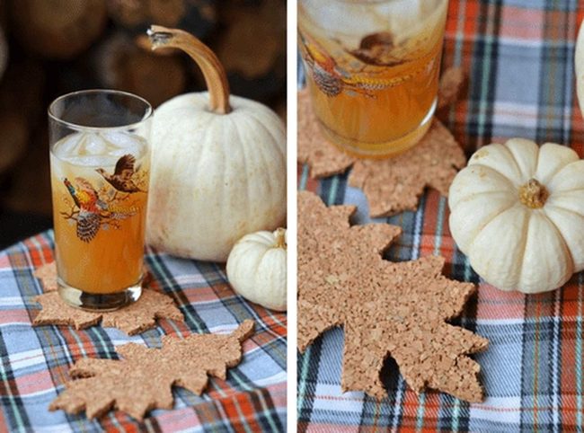 Plaid Pumpkin Table With Amber Glass