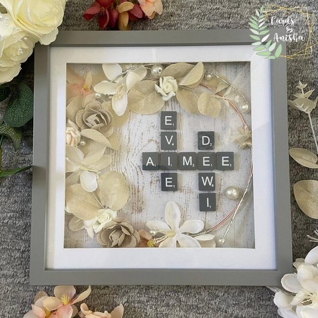 Colorful Family Name Puzzle Frame