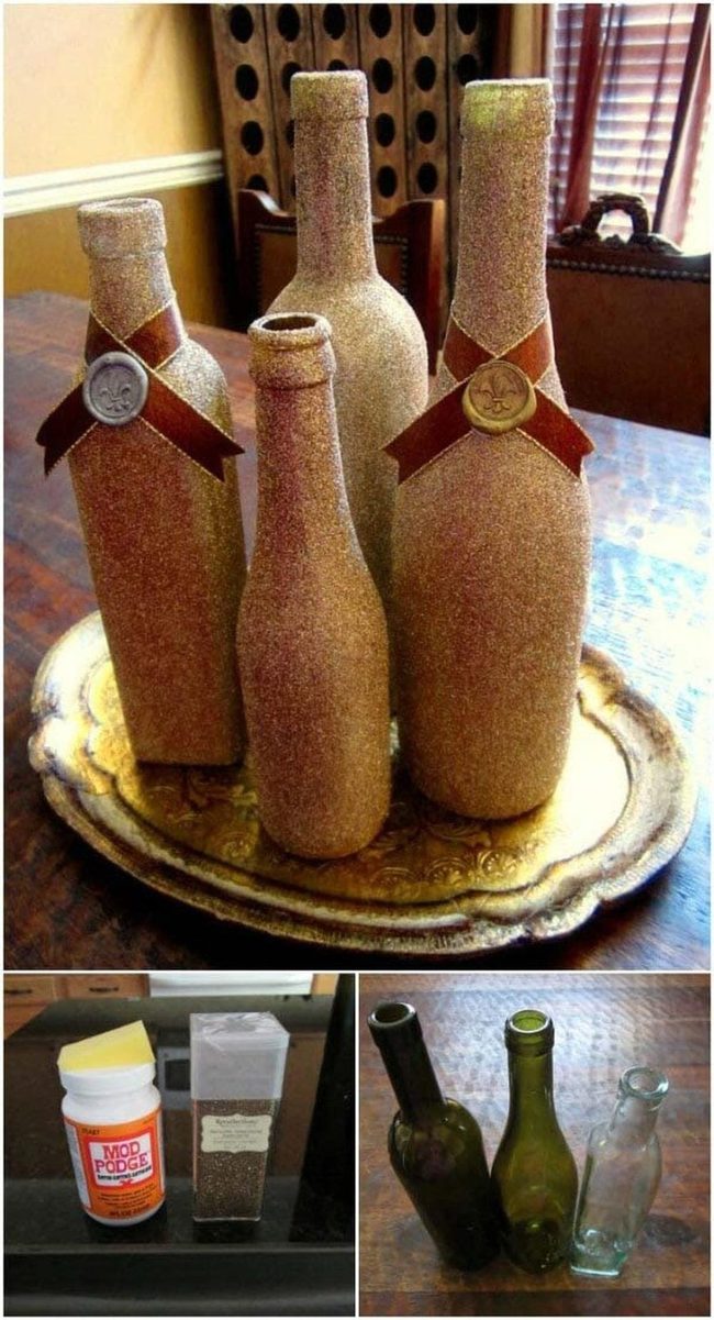 Red And Gold Glitter Bottles