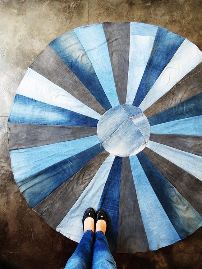 Recycled Denim Sunburst Rug