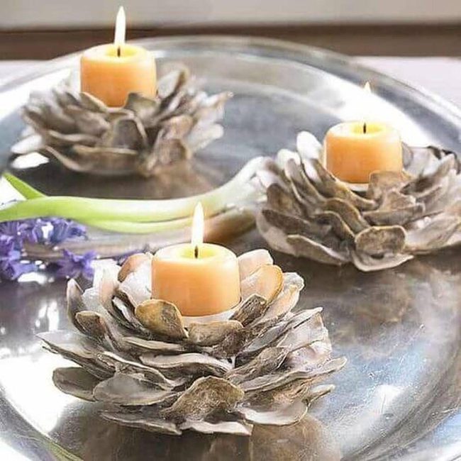 Wooden Glass Candleholder Statement