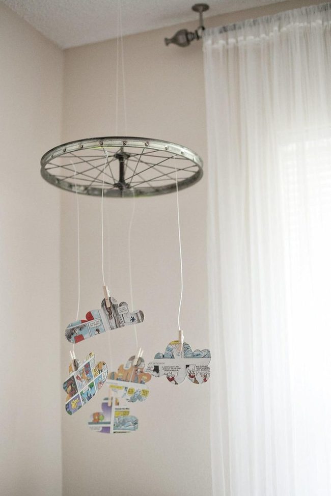 Bicycle Wheels & Comic Paper Mobile
