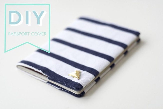 Navy Stripes Gold Triangle Passport