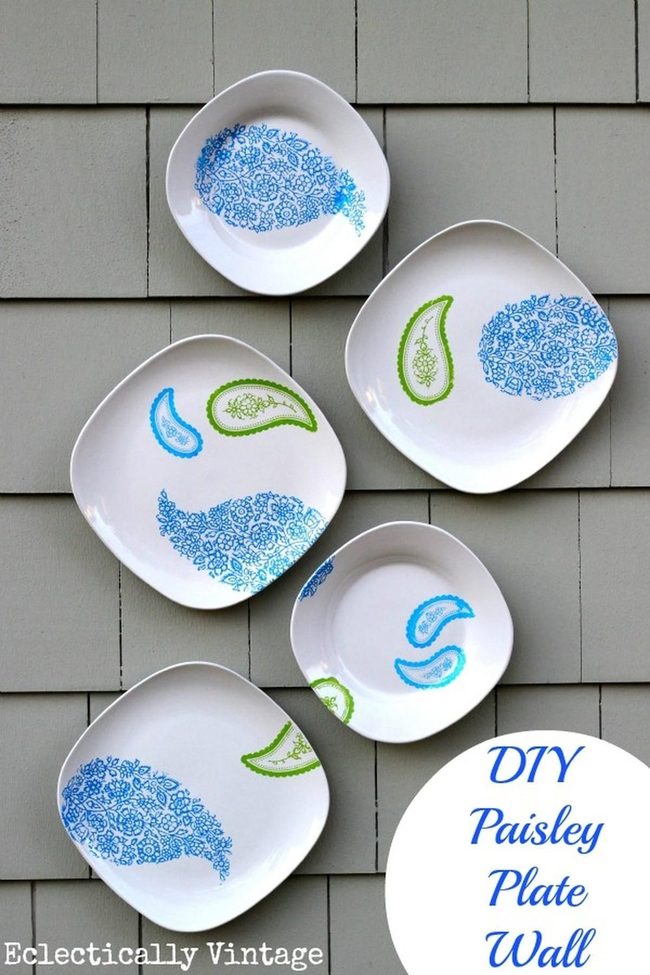 Blue Paisley Ceramic Wall Gallery