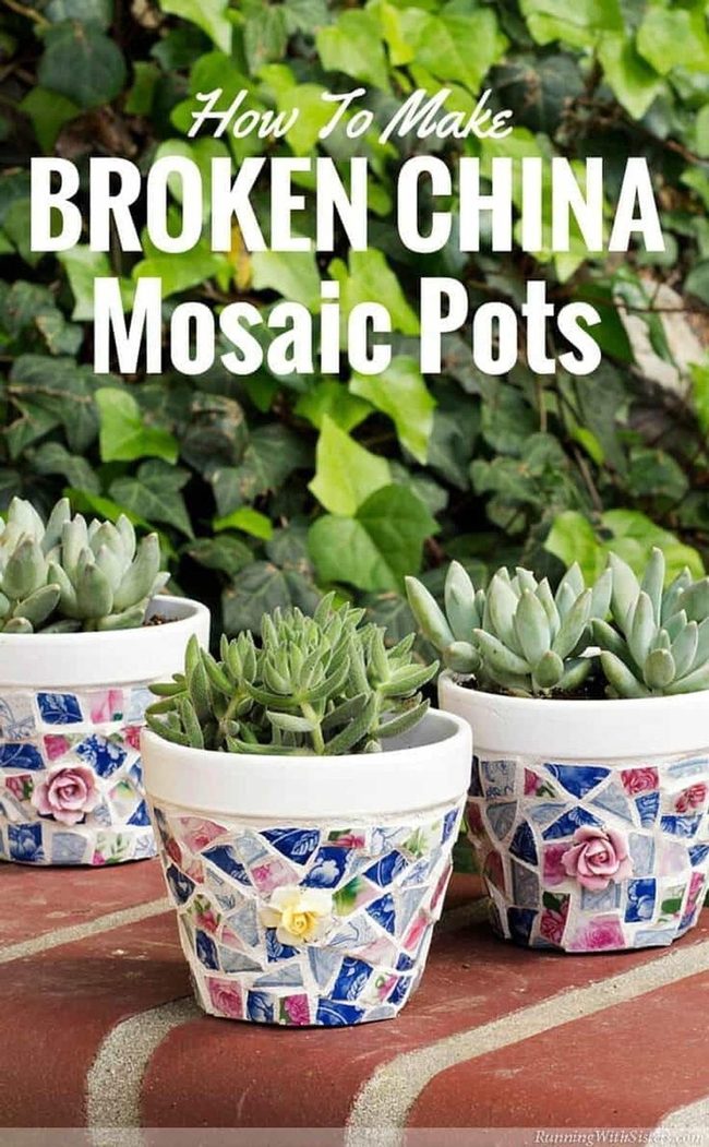Mosaic China Flower Pots