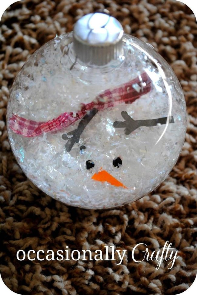 Drooping Snowmen Globe Ornaments