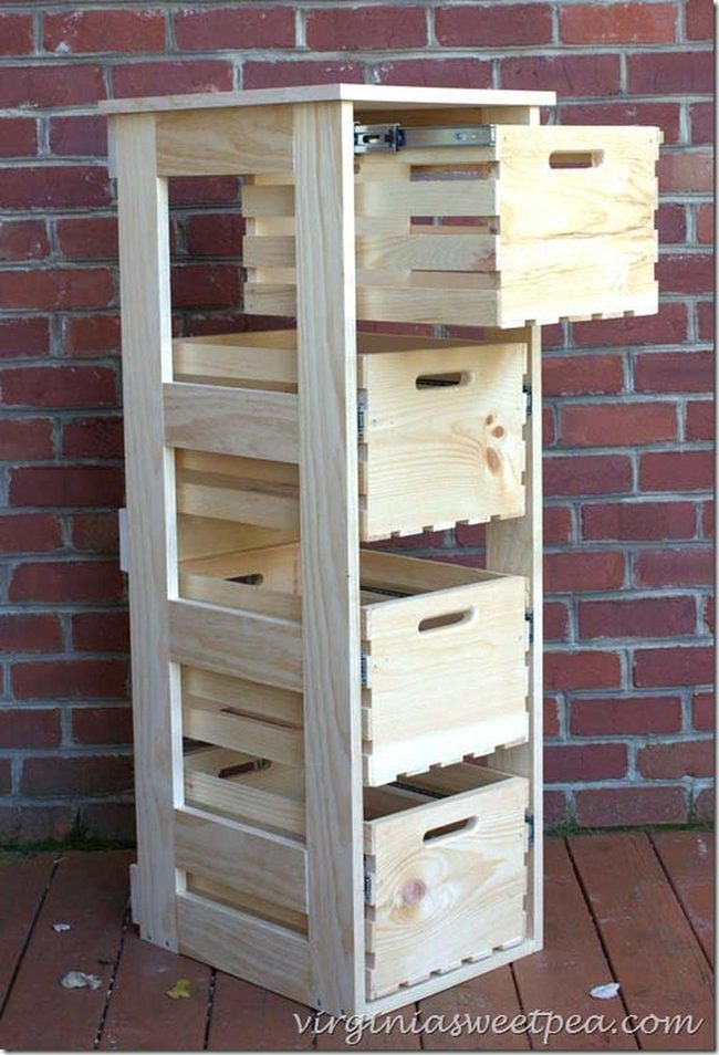 Wooden Cabinet Crate Storage