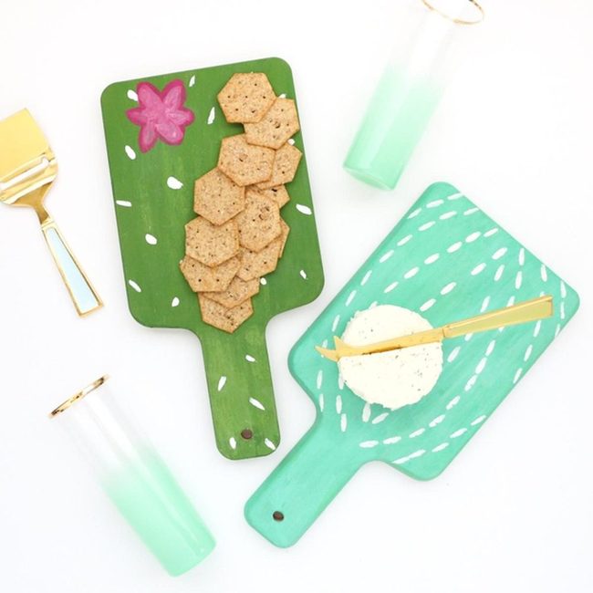 Green Cutting Boards With Pink Florals