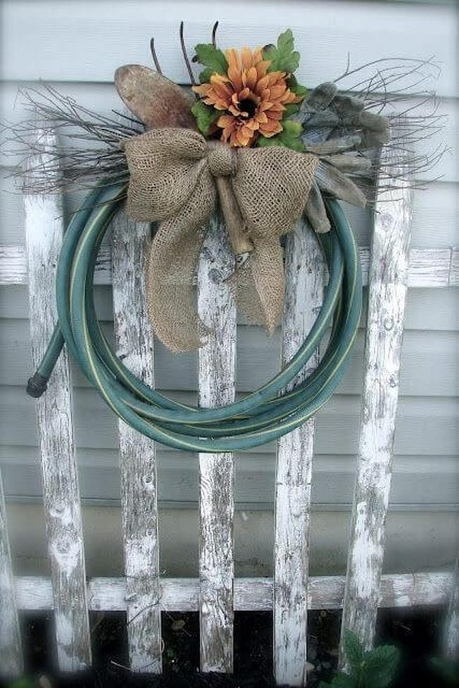 Recycled Hose Flower Wreath