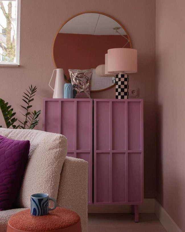 Purple Ivar Cabinet With Open Display Shelves