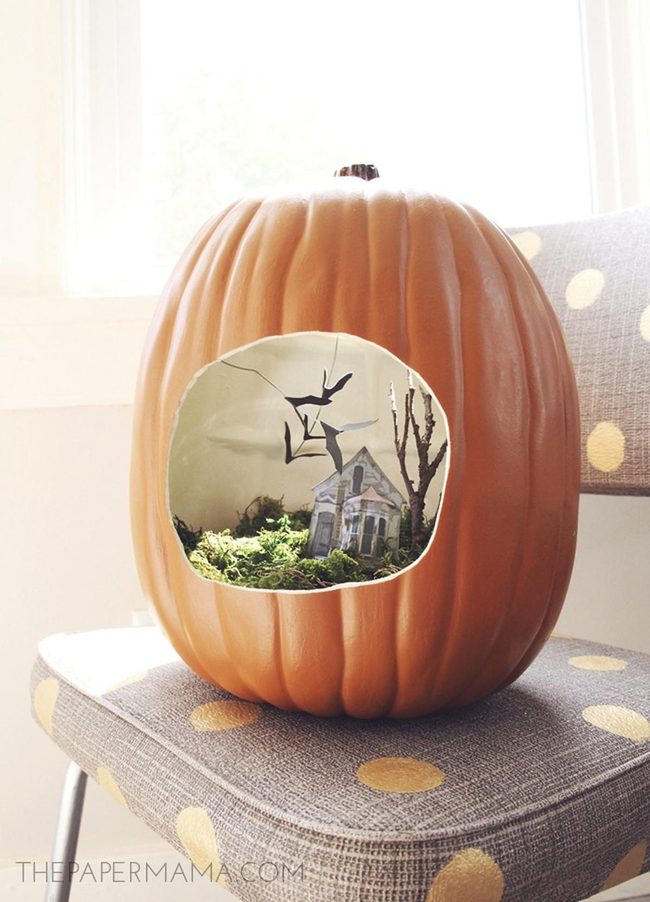 Carved Pumpkin Miniature Scenes