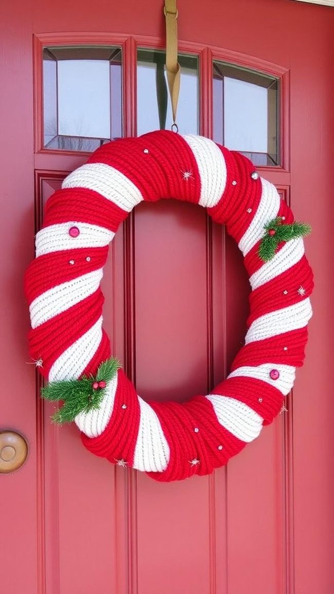 Red and White Yarn Spiral