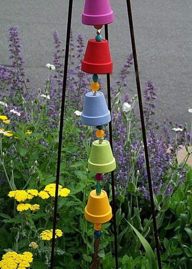 Colorful Hanging Pots Wind Chime