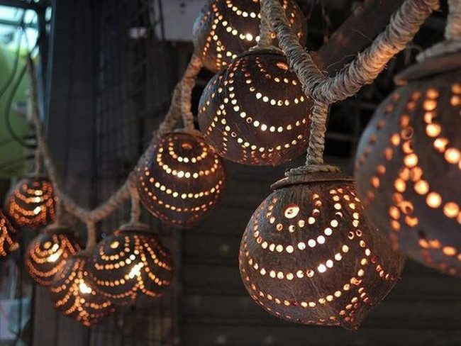 Carved Coconut Shell Shadows