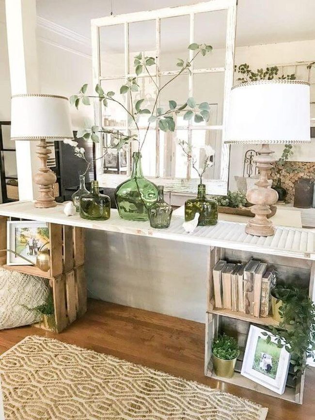 Reclaimed Wood Crates With Living Greenery