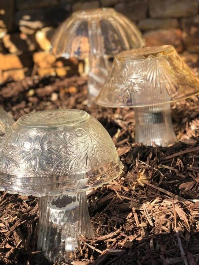 Glowing Glass Mushrooms Glow
