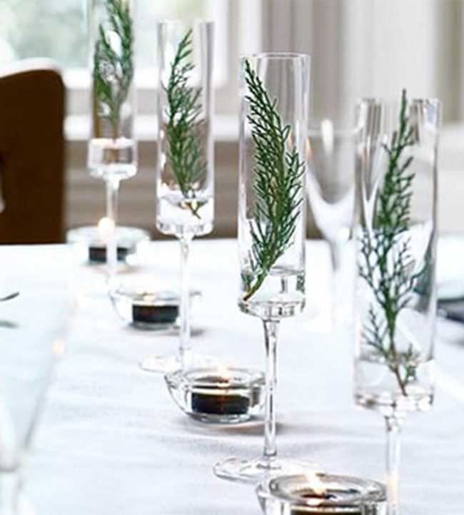 White Linens, Green Botanicals, Candlelight