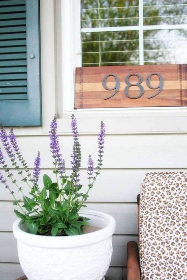 Stained Wood Metallic Numbers
