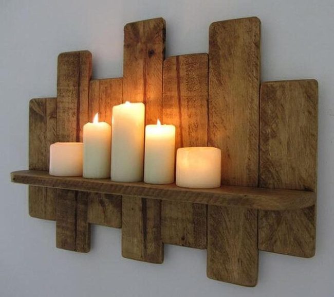 Wooden Pallet Candleholders With Natural Grain