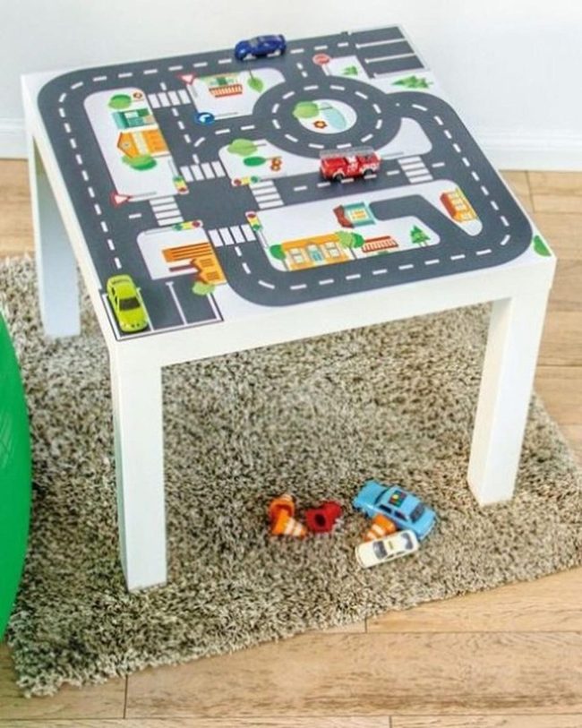 Painted Wooden City Table