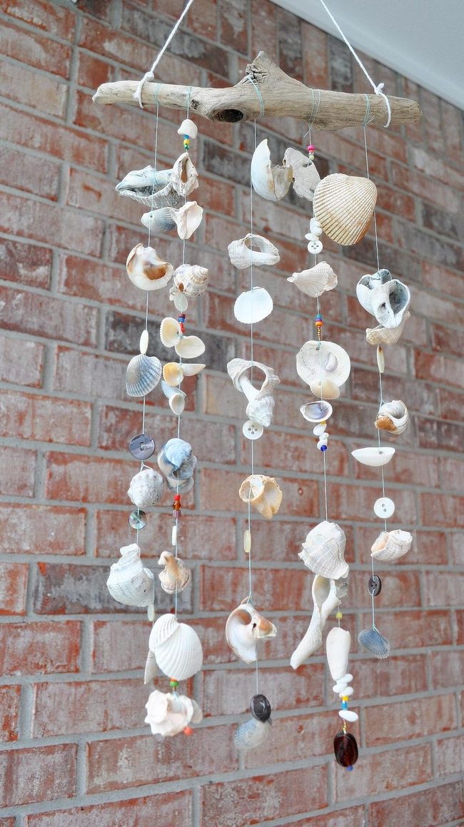 Translucent Shells Driftwood Mobile