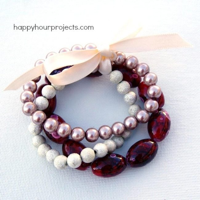 Pink Pearl, Silver Sparkle, Deep Red Gems