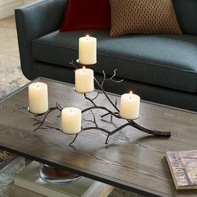 Natural Wood Branch Candleholder