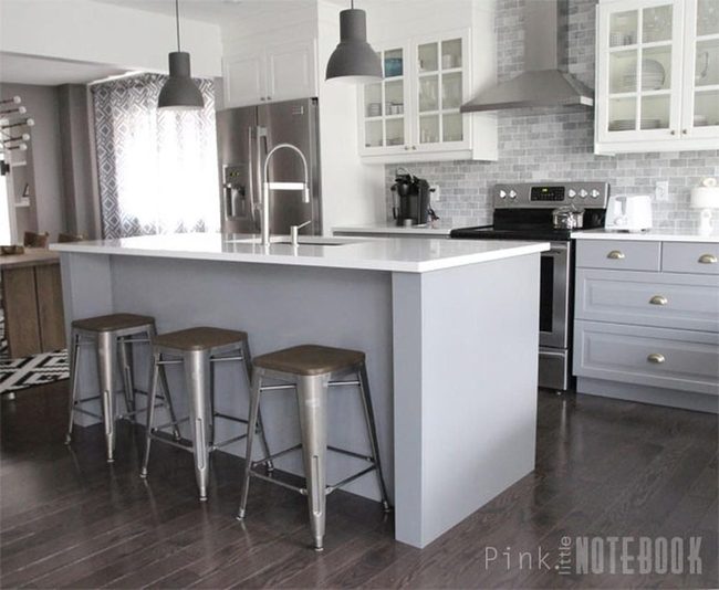 Steel Stools, Light Gray Kitchen