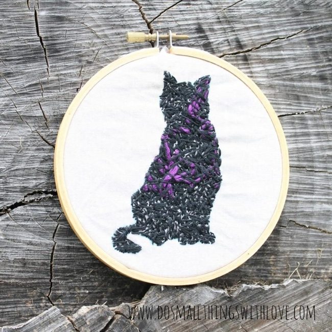 Dark Thread Cat With Purple Accents