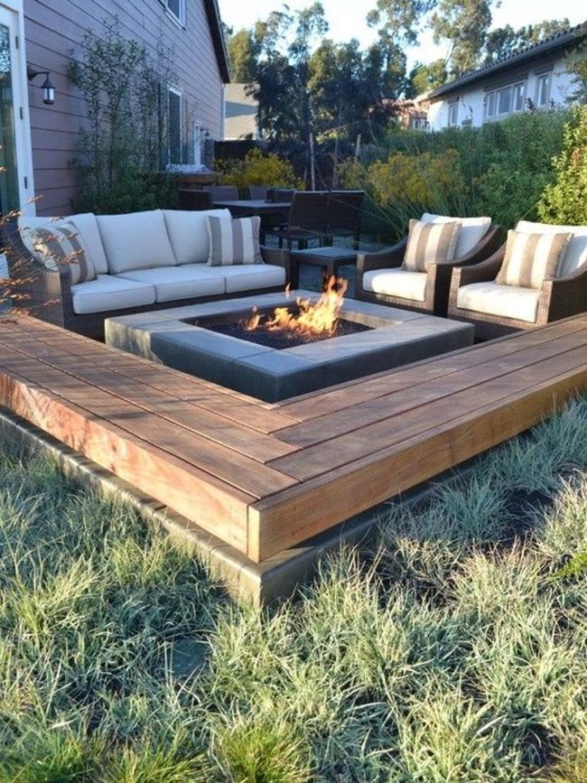 Square Fire Pit Gathering