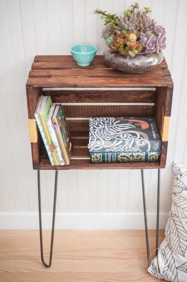 Dark Wood Table With Turquoise Accents