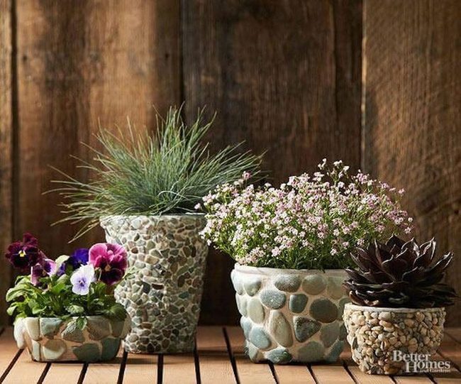 Stone Container Garden Display