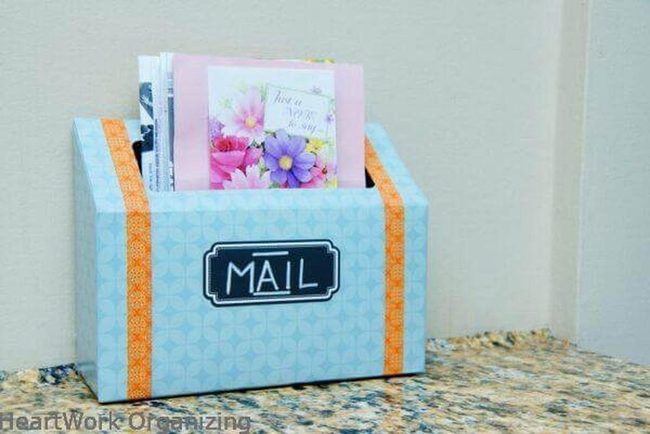 Painted Wood Mail Storage