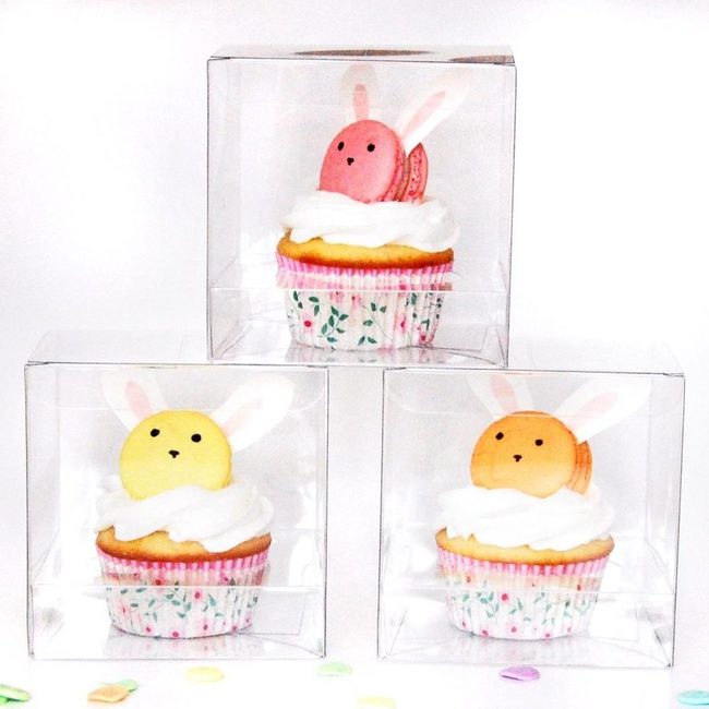 Pastel Bunny Macarons Spring Cupcakes