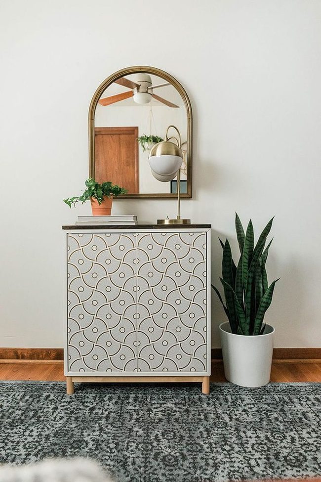 Patterned Contact Paper Cabinet Upgrade