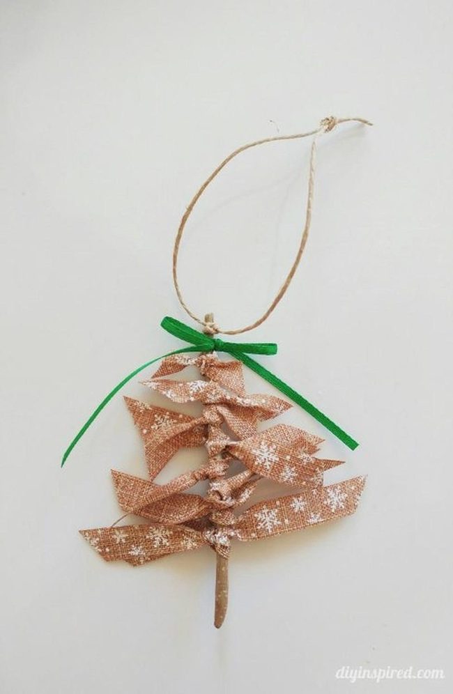 Brown Fabric Tree With Snowflake Details