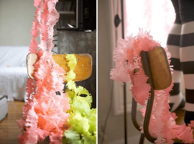 Pink And Yellow Paper Garlands