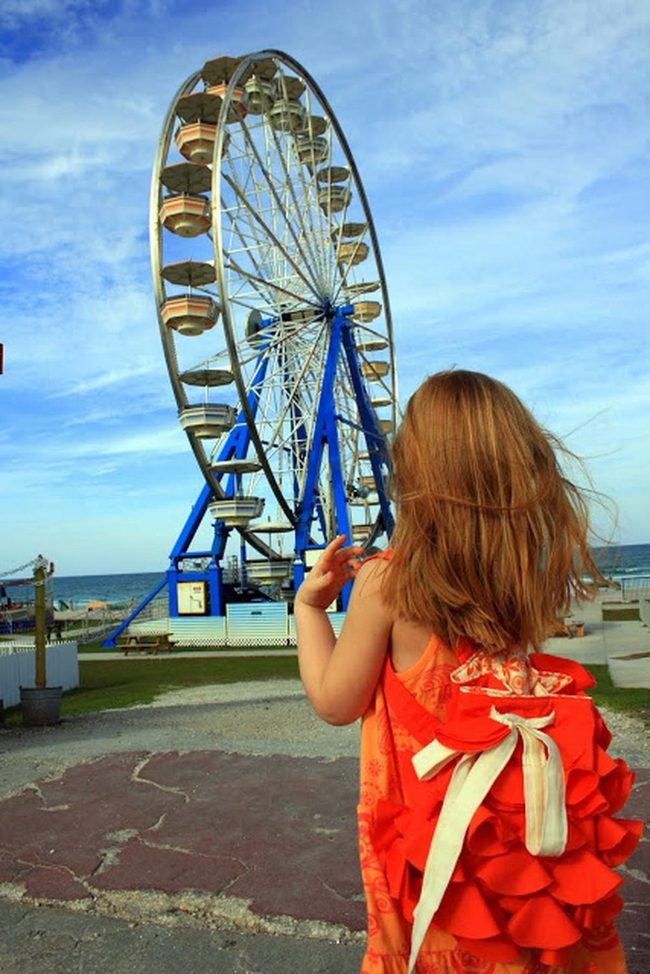 White Ferris Wheel, Blue Skies