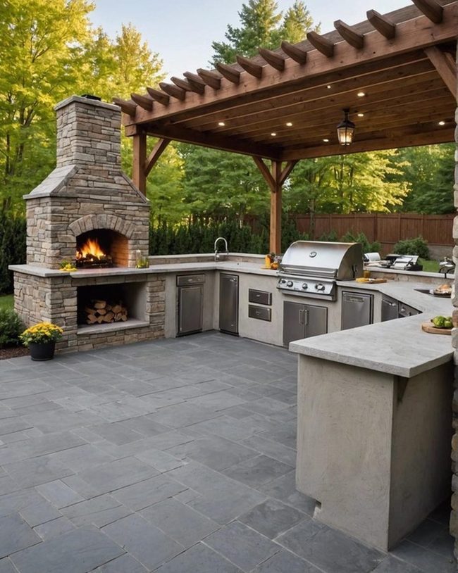 Concrete Kitchen Patio for Entertaining