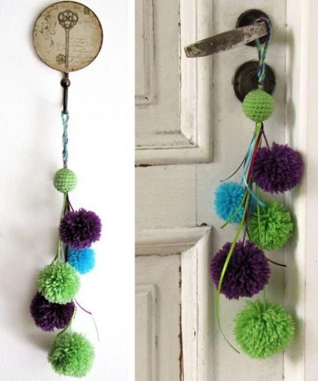 Colorful Pom-Poms Vintage Hook